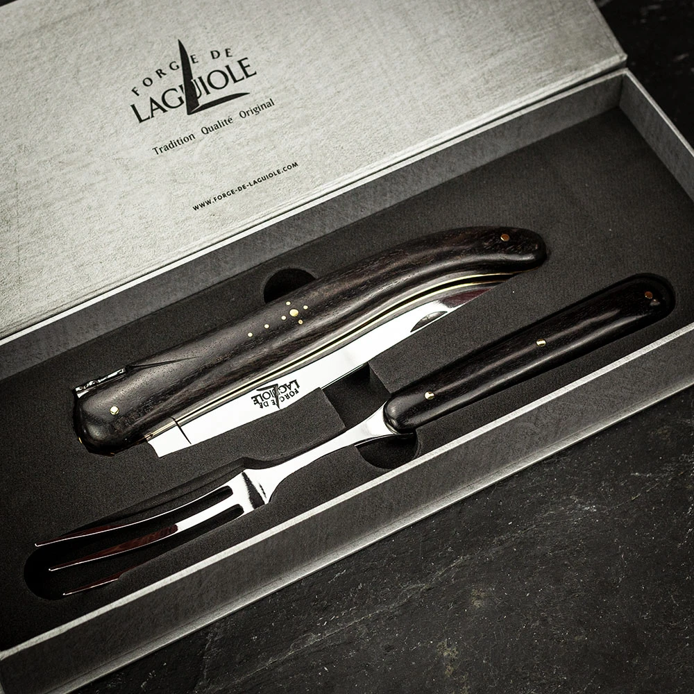 Forge De Laguiole Prestige 2 Piece Carving Set Ebony Handle - 21cm 4 Forge De Laguiole Prestige 2 Piece Carving Set Ebony Handle - 21cm - Image 2