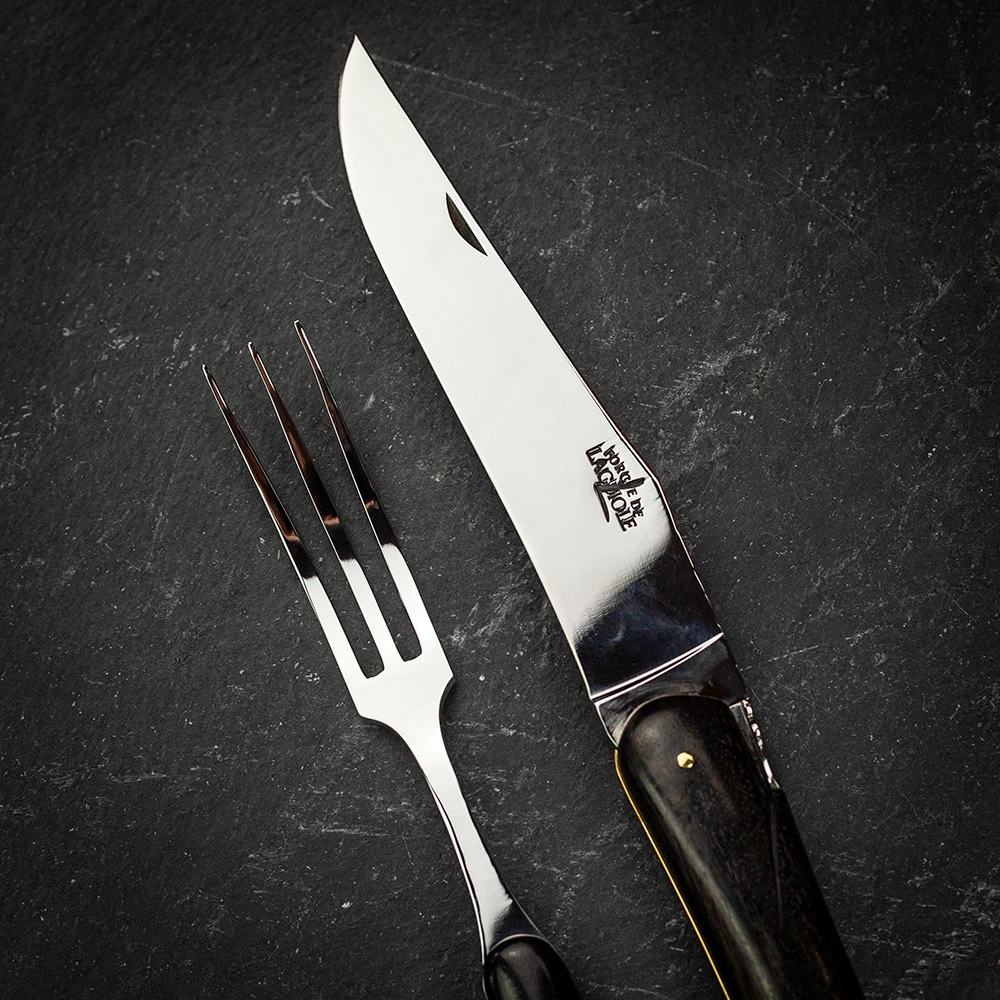 Forge De Laguiole Prestige 2 Piece Carving Set Ebony Handle - 21cm 5 Forge De Laguiole Prestige 2 Piece Carving Set Ebony Handle - 21cm - Image 3