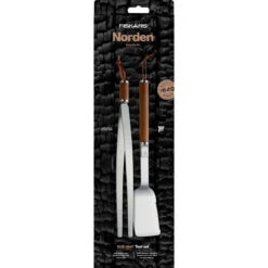 Fiskars Birchwood Handle 2pc BBQ Set -Kitchen Knife Store 1066552 norden grill chef tools set 2pcs 100 300dpi