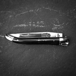 Forge De Laguiole Folding Knife High Polish Blade With Dark Horn Handle - 11cm 11 Forge De Laguiole Folding Knife High Polish Blade With Dark Horn Handle - 11cm -Kitchen Knife Store 1211inbfbri darkhorntip 3