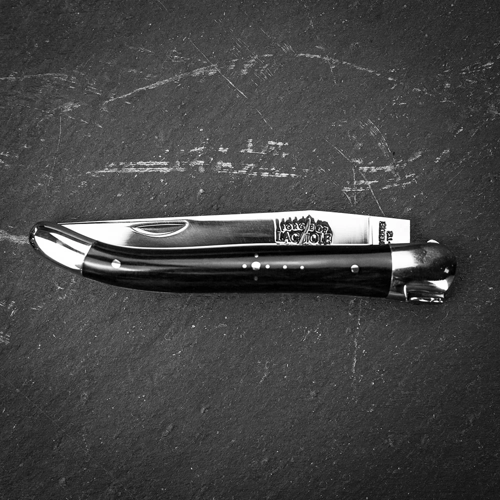 Forge De Laguiole Folding Knife High Polish Blade With Dark Horn Handle - 11cm 4 Forge De Laguiole Folding Knife High Polish Blade With Dark Horn Handle - 11cm - Image 2