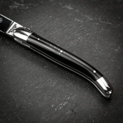 Forge De Laguiole Folding Knife High Polish Blade With Dark Horn Handle - 11cm 12 Forge De Laguiole Folding Knife High Polish Blade With Dark Horn Handle - 11cm -Kitchen Knife Store 1211inbfbri darkhorntip 4