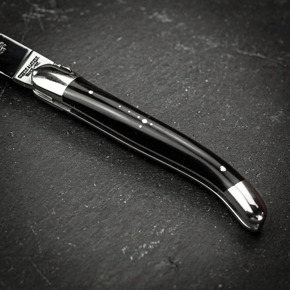 Forge De Laguiole Folding Knife High Polish Blade With Dark Horn Handle - 11cm 5 Forge De Laguiole Folding Knife High Polish Blade With Dark Horn Handle - 11cm - Image 3