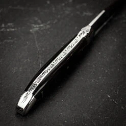 Forge De Laguiole Folding Knife High Polish Blade With Dark Horn Handle - 11cm 13 Forge De Laguiole Folding Knife High Polish Blade With Dark Horn Handle - 11cm -Kitchen Knife Store 1211inbfbri darkhorntip 5