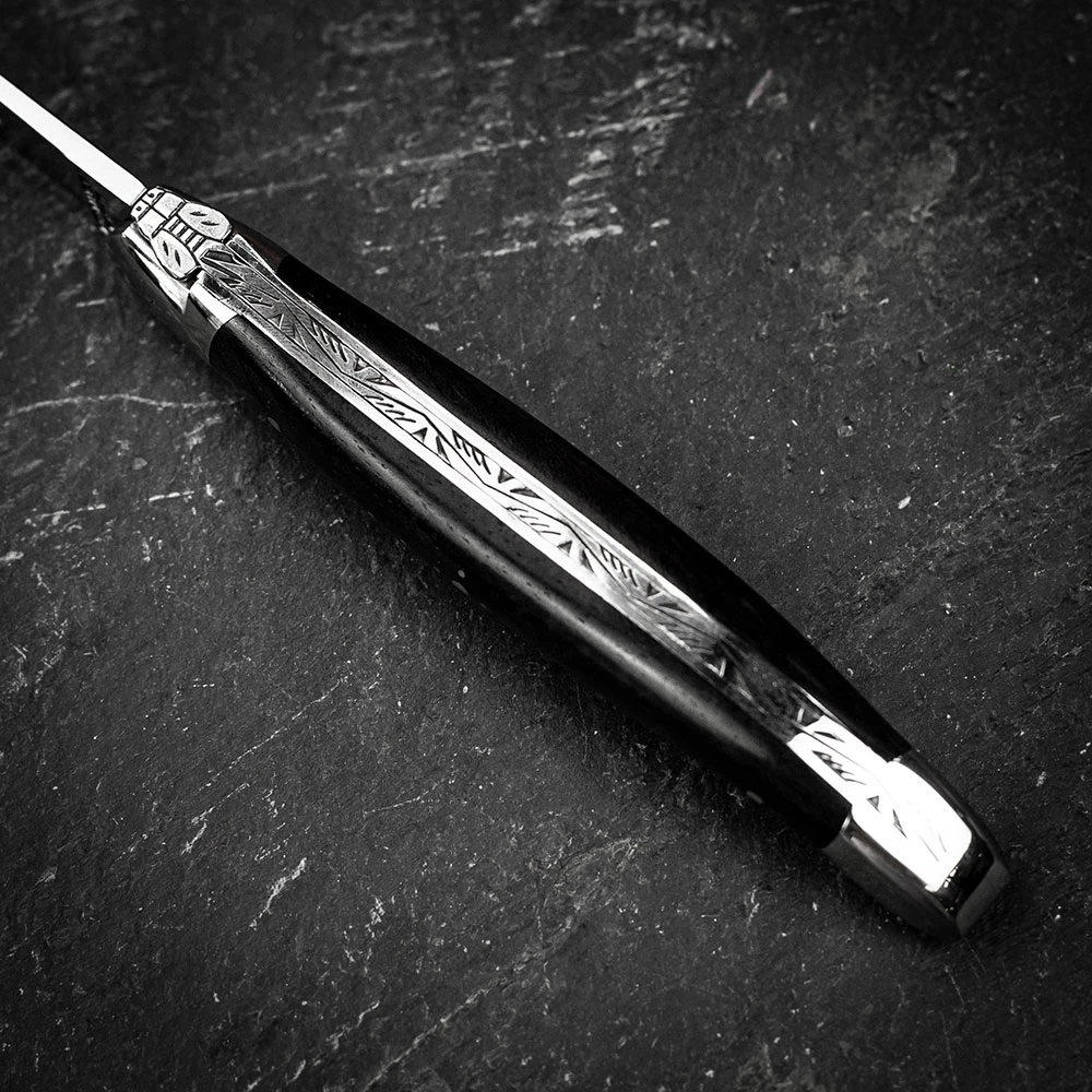 Forge De Laguiole Folding Knife High Polish Blade With Ebony Handle - 11cm 5 Forge De Laguiole Folding Knife High Polish Blade With Ebony Handle - 11cm - Image 3