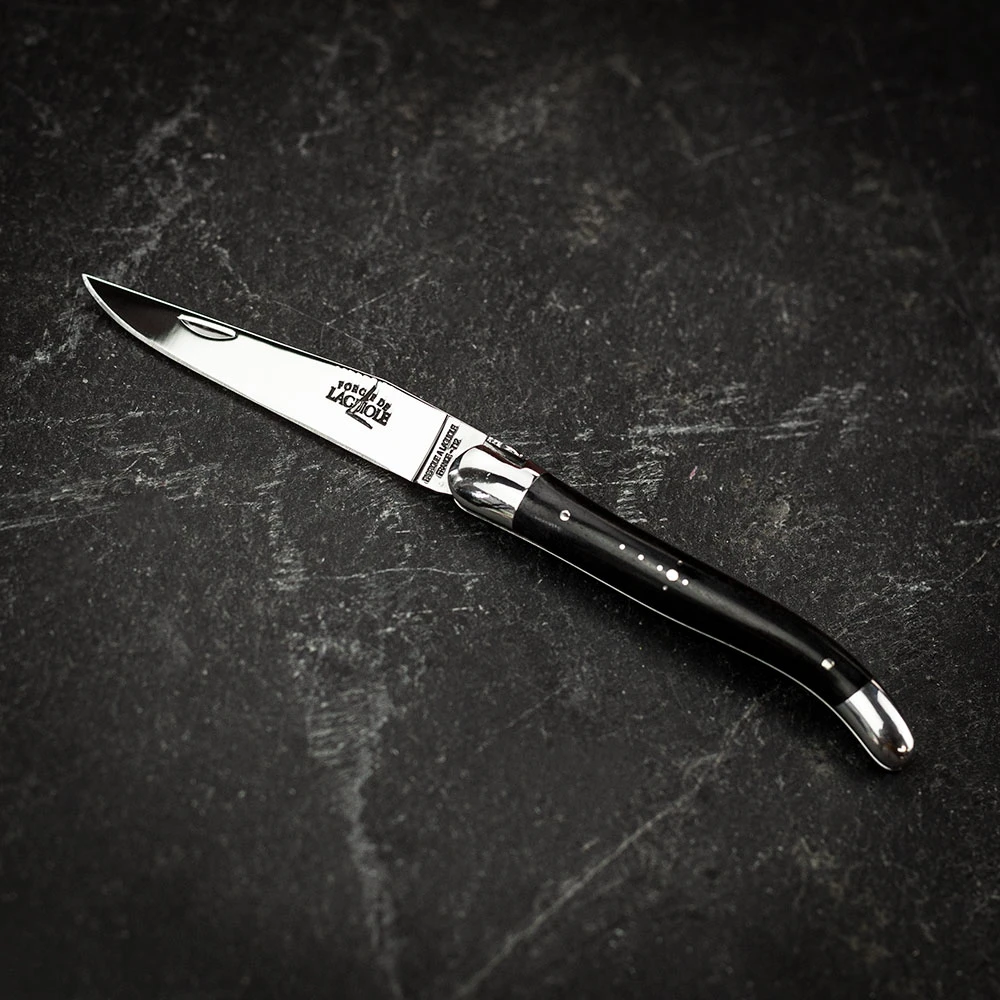 Forge De Laguiole Folding Knife High Polish Blade With Ebony Handle - 11cm 3 Forge De Laguiole Folding Knife High Polish Blade With Ebony Handle - 11cm