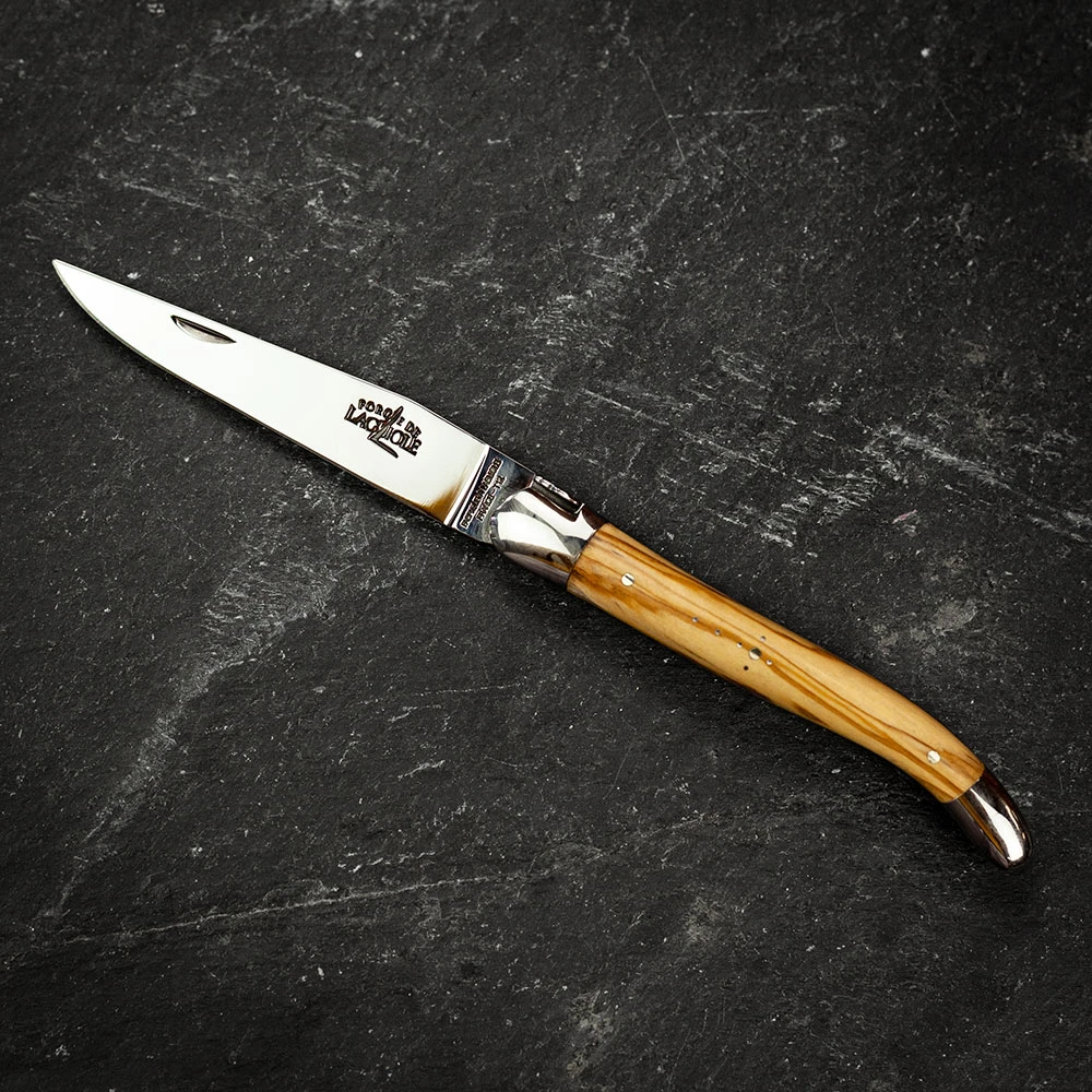 Forge De Laguiole Folding Knife High Polish Blade With Olive Handle - 11cm 3 Forge De Laguiole Folding Knife High Polish Blade With Olive Handle - 11cm