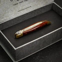 Forge De Laguiole Traditional Folding Knife, 9cm High Polish Finish, Brass Bolsters, Snakewood Handle -Kitchen Knife Store 129am amourettehandle 1