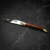Forge De Laguiole Traditional Folding Knife, 9cm High Polish Finish, Brass Bolsters, Snakewood Handle -Kitchen Knife Store 129am amourettehandle 3