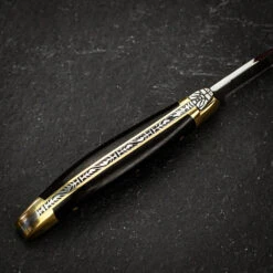 Forge De Laguiole Traditional Folding Knife, 9cm High Polish Finish, Brass Bolsters, Ebony Handle 11 Forge De Laguiole Traditional Folding Knife, 9cm High Polish Finish, Brass Bolsters, Ebony Handle -Kitchen Knife Store 129eb ebonyknife 3