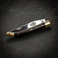 Forge De Laguiole Traditional Folding Knife, 9cm High Polish Finish, Brass Bolsters, Ebony Handle 12 Forge De Laguiole Traditional Folding Knife, 9cm High Polish Finish, Brass Bolsters, Ebony Handle -Kitchen Knife Store 129eb ebonyknife 4