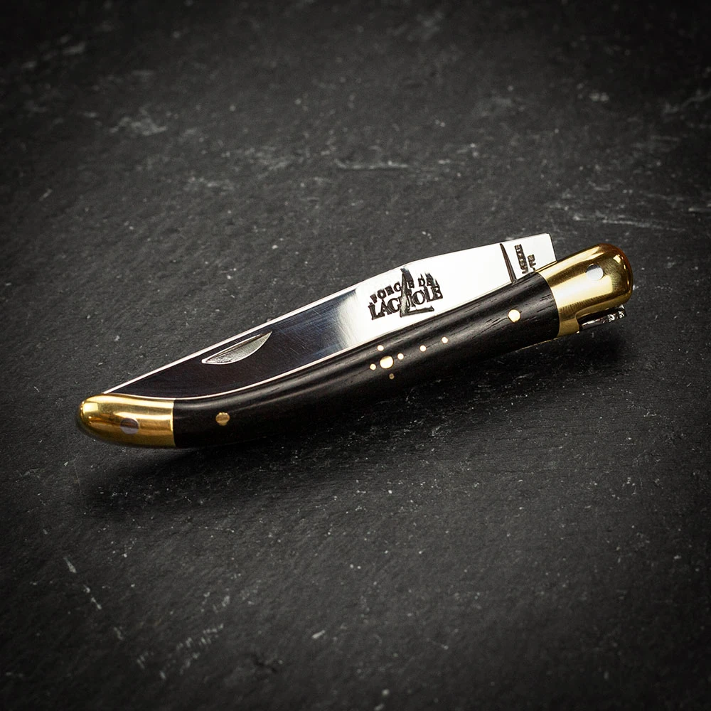 Forge De Laguiole Traditional Folding Knife, 9cm High Polish Finish, Brass Bolsters, Ebony Handle 6 Forge De Laguiole Traditional Folding Knife, 9cm High Polish Finish, Brass Bolsters, Ebony Handle - Image 4
