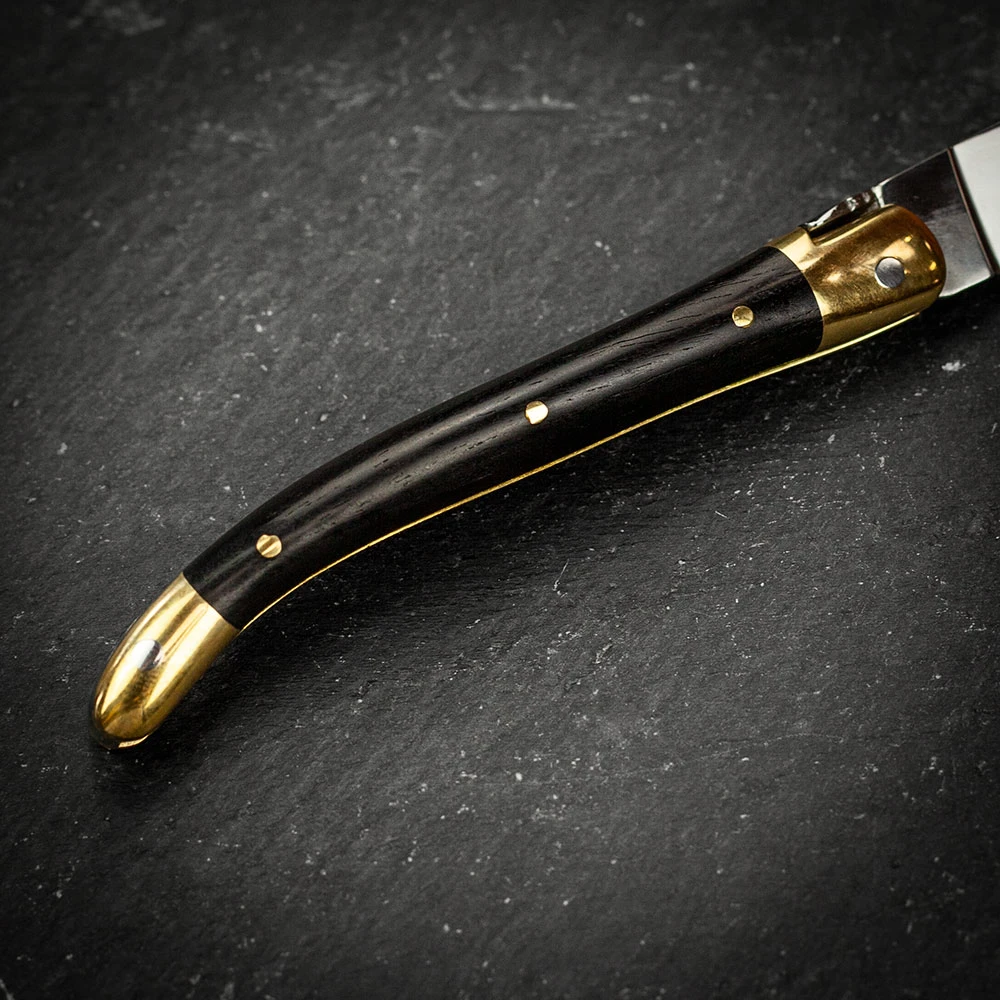 Forge De Laguiole Traditional Folding Knife, 9cm High Polish Finish, Brass Bolsters, Ebony Handle 7 Forge De Laguiole Traditional Folding Knife, 9cm High Polish Finish, Brass Bolsters, Ebony Handle - Image 5