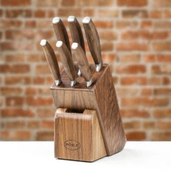 Rösle Passion Seven Piece Knife Block Set - Walnut