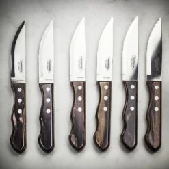 Tramontina Six Piece Jumbo Steak Knife Set - Brown