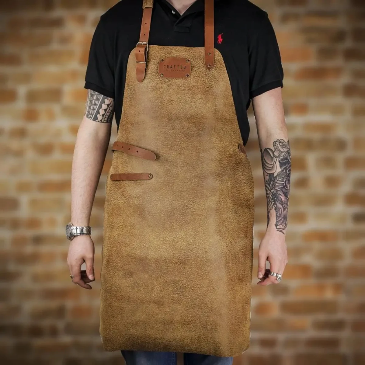 Crafted Rustic Leather Apron 4 Crafted Rustic Leather Apron - Image 2