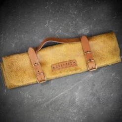 Crafted Sand Leather Knife Roll