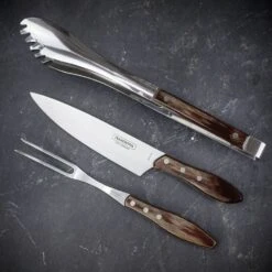 Tramontina Three Piece BBQ Set - Brown