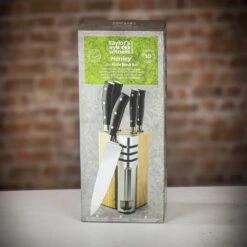 Taylor's Eye Witness Henley 5pc Bamboo Knife Block With Detachable Sharpener -Kitchen Knife Store 1607729743 09031800