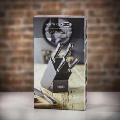 Stellar Sabatier 5 Piece Knife Block Set - Black -Kitchen Knife Store 1609846350 72337400