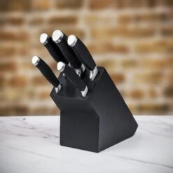Stellar James Martin 5 Pc Matt Black Kitchen Knife Block