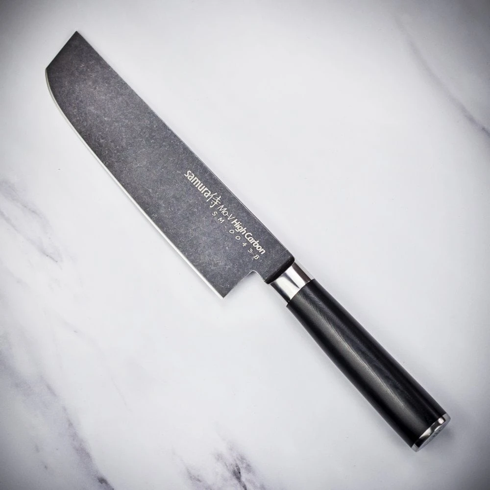 Samura MO-V Black Stonewash 6.6" Nakiri Knife 3 Samura MO-V Black Stonewash 6.6" Nakiri Knife