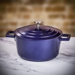 MasterClass Cast Aluminium 2.5 Litre Casserole Dish - Metallic Blue