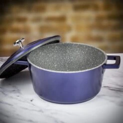 MasterClass Cast Aluminium 4 Litre Casserole Dish - Metallic Blue