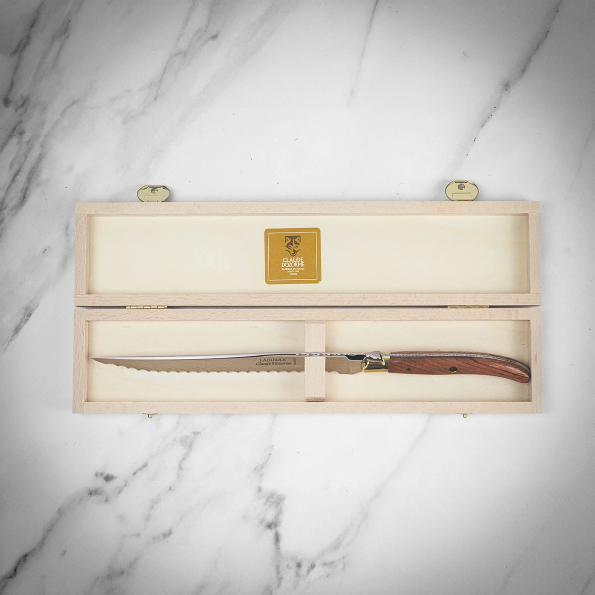 Claude Dozorme Laguiole Bread Knife In Gift Box Exotic Wood Handle 4 Claude Dozorme Laguiole Bread Knife In Gift Box Exotic Wood Handle - Image 2