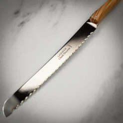 Claude Dozorme Laguiole Bread Knife In Gift Box Olive Wood Handle -Kitchen Knife Store 2.60.020.89 breadknife 2