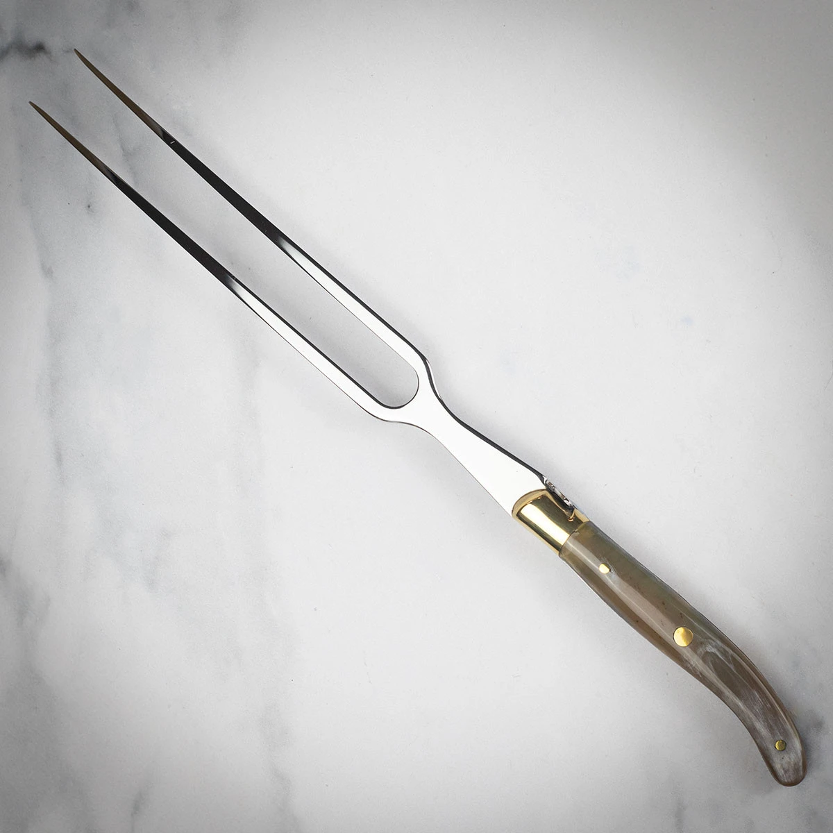 Claude Dozorme Laguiole 2pc Carving Set In Gift Box - Hell Horn Handle 6 Claude Dozorme Laguiole 2pc Carving Set In Gift Box - Hell Horn Handle - Image 4