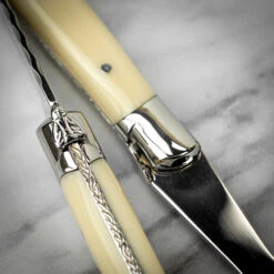 Claude Dozorme 2pc Super Laguiole Carving Set In Gift Box - Ivoirine Handle -Kitchen Knife Store 2.60.032.85 claudedozorme ivoirine carving 5
