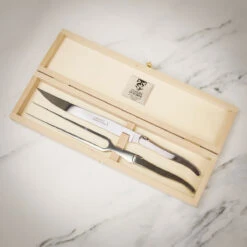 Claude Dozorme Laguiole 2pc Carving Set In Gift Box - Stainless Steel Handle