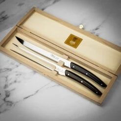 Claude Dozorme Le Theirs 2 Piece Carving Set In Gift Box - Ebony Handle 14 Claude Dozorme Le Theirs 2 Piece Carving Set In Gift Box - Ebony Handle -Kitchen Knife Store 2.90.032.70s claudedozorme ebonycarvingset 1
