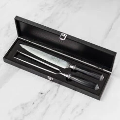 Katana Saya Pakkawood 2pc Damascus Carving Set