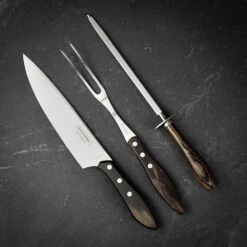 Tramontina 3 Pc Carving Set In A Wooden Box -Kitchen Knife Store 21198 964 4piececarvingset 2