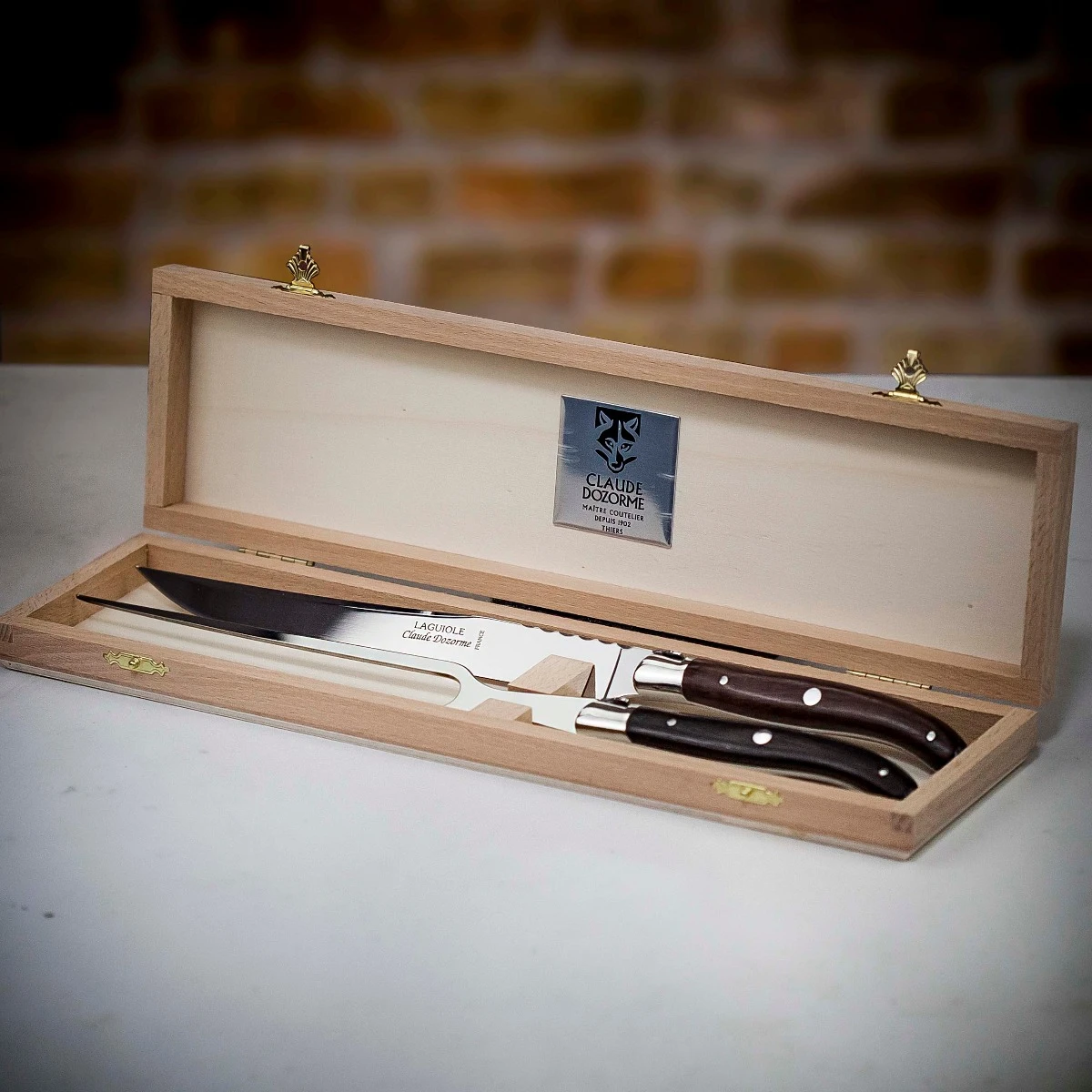 Claude Dozorme Laguiole Carving Set With Rosewood Handle 5 Claude Dozorme Laguiole Carving Set With Rosewood Handle - Image 3