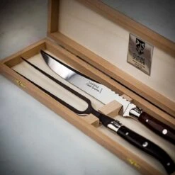 Claude Dozorme Laguiole Carving Set With Rosewood Handle