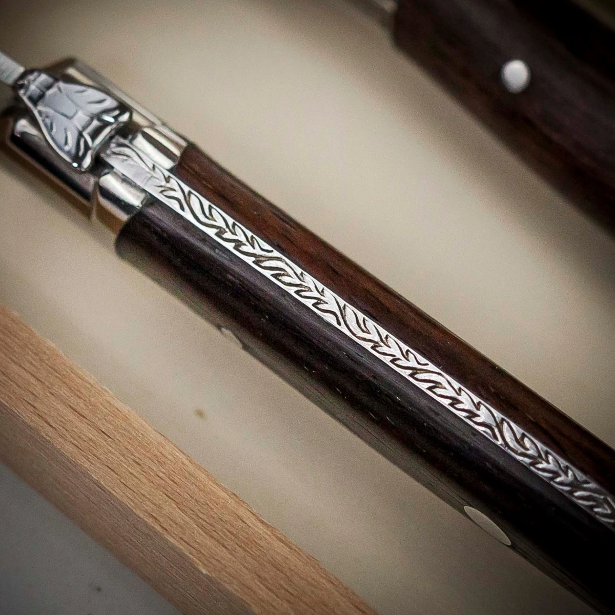 Claude Dozorme Laguiole Carving Set With Rosewood Handle 6 Claude Dozorme Laguiole Carving Set With Rosewood Handle - Image 4