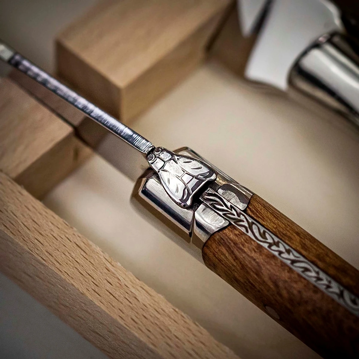 Claude Dozorme Laguiole Carving Set With Exotic Wood Handle 8 Claude Dozorme Laguiole Carving Set With Exotic Wood Handle - Image 6