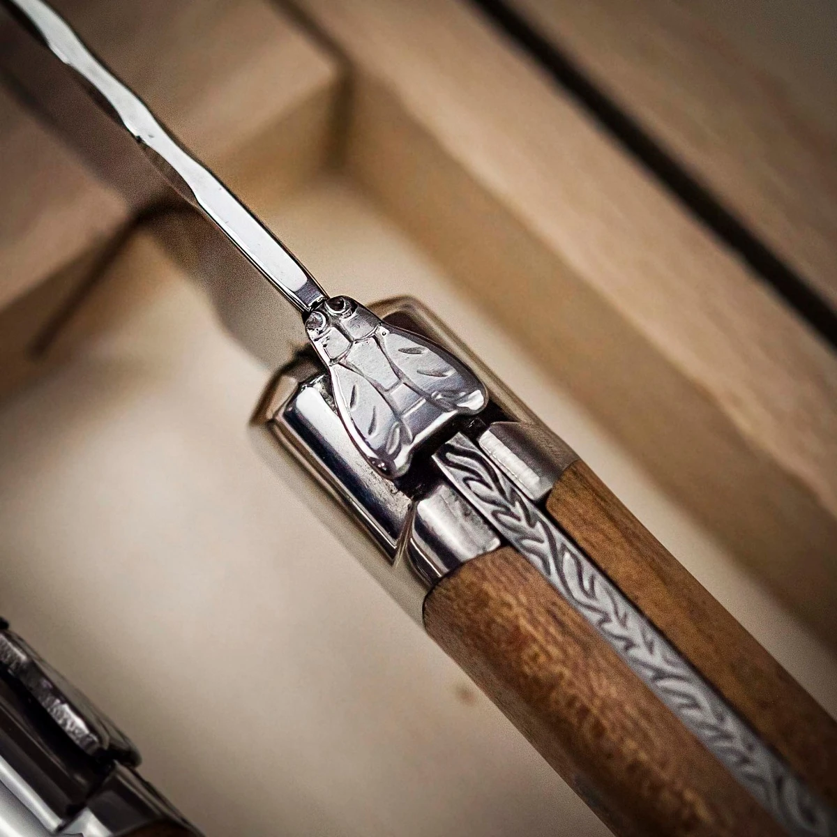 Claude Dozorme Laguiole Carving Set With Exotic Wood Handle 5 Claude Dozorme Laguiole Carving Set With Exotic Wood Handle - Image 3