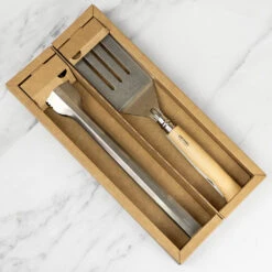 Opinel 3pc BBQ Set -Kitchen Knife Store 2733 opinel barbeque tongs spatula giftset 3