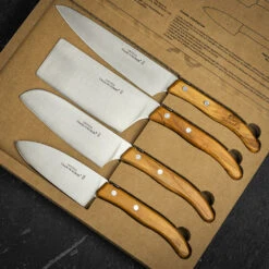 Claude Dozorme Berlingot 4pc Chef's Knife Set In Olive Wood 16 Claude Dozorme Berlingot 4pc Chef's Knife Set In Olive Wood -Kitchen Knife Store 6.13.504.89m claudedozorme berlingot olivewood knives steak 1