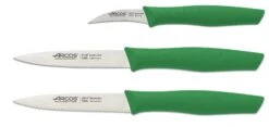 ARCOS Nova 3-piece Paring Knife Set - Green Handles