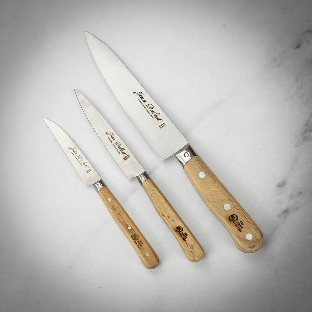 Jean Dubost Set Of Three 1920 PEFC-Certified Kitchen Knives 3 Jean Dubost Set Of Three 1920 PEFC-Certified Kitchen Knives