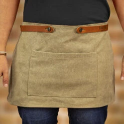 Crafted Washed Canvas Waist Apron -Kitchen Knife Store canvaswaistaprongreen 1 1