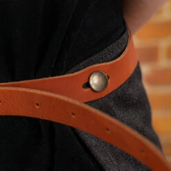 Crafted Washed Canvas Waist Apron -Kitchen Knife Store canvaswaistblack 2 1