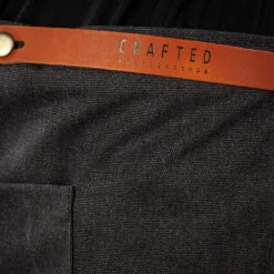Crafted Washed Canvas Waist Apron -Kitchen Knife Store canvaswaistblack 4 1