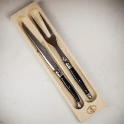Jean Dubost Laguiole Two Piece Carving Set With Black Handle