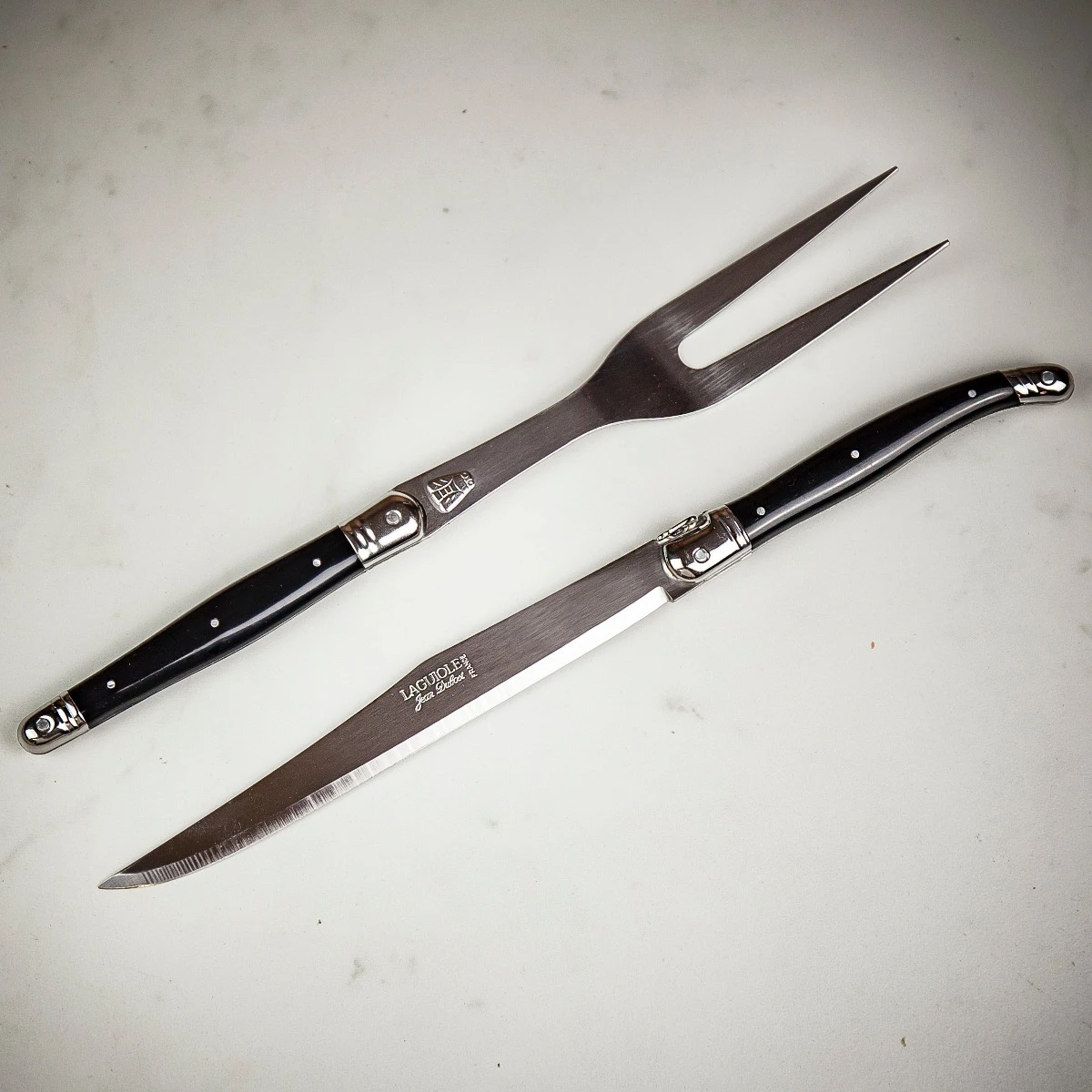 Jean Dubost Laguiole Two Piece Carving Set With Black Handle 4 Jean Dubost Laguiole Two Piece Carving Set With Black Handle - Image 2